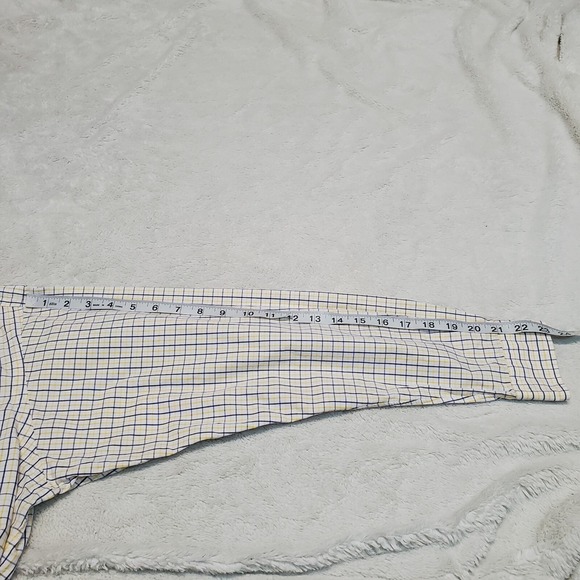 Ralph Lauren Blue Label Blake‎ White Yellow Blue Plaid Button Dress Shirt Medium - Picture 9 of 10